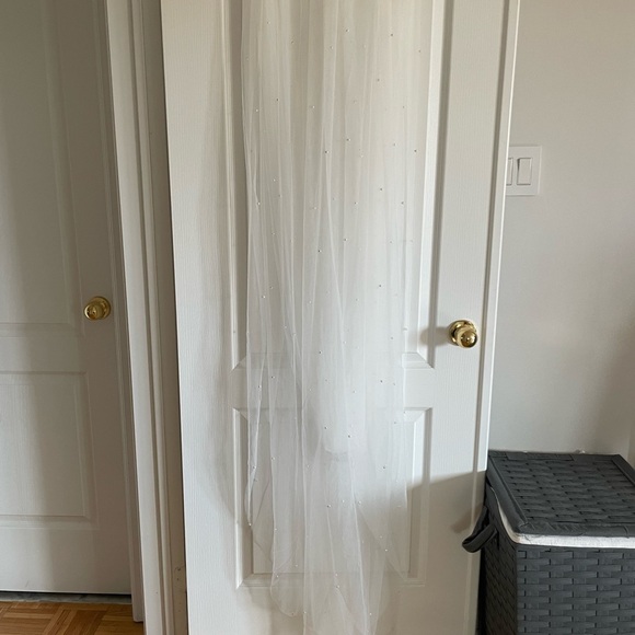 Designer Ivory Pearl Cathedral Wedding Veil main image 4